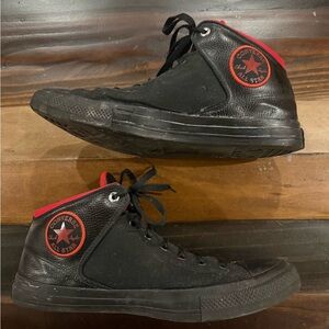Converse Men’s Black and Red Sneakers